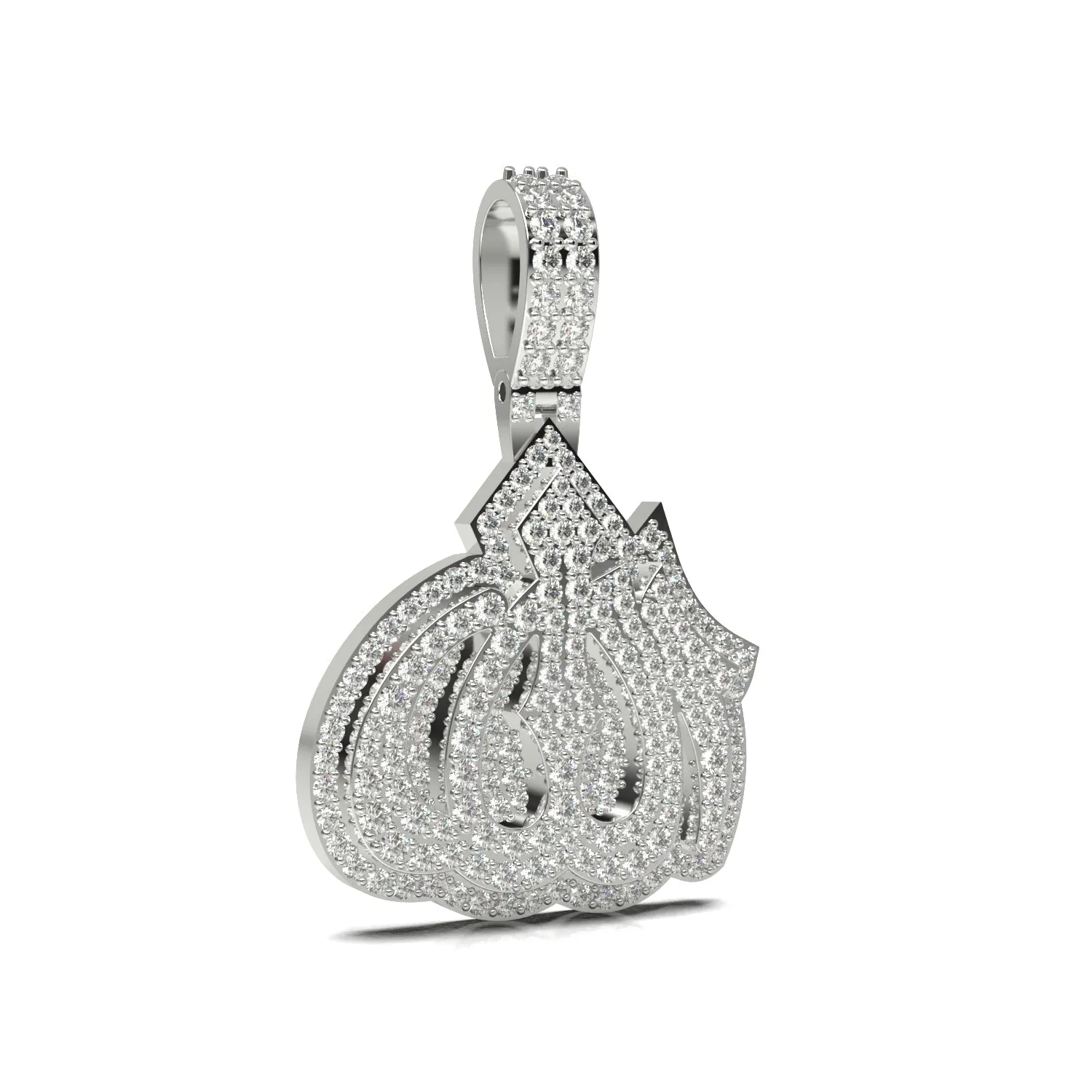 3D Two-Tone Rounded "Allah" Pendant