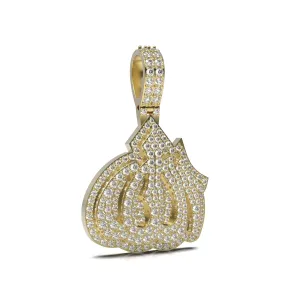3D Two-Tone Rounded "Allah" Pendant
