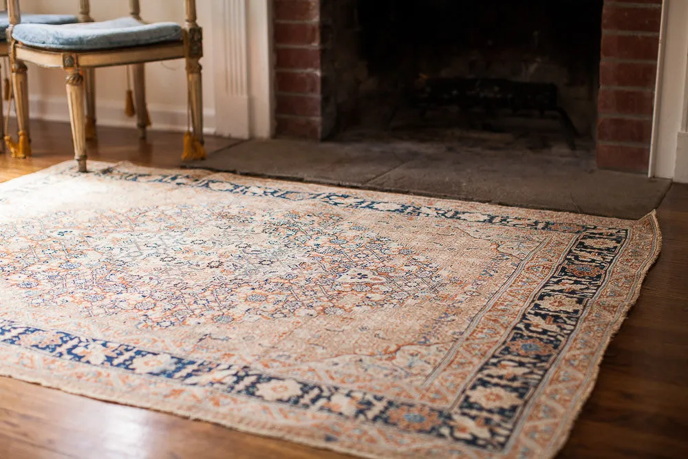 4x6 Fine Antique Tabriz Area Rug