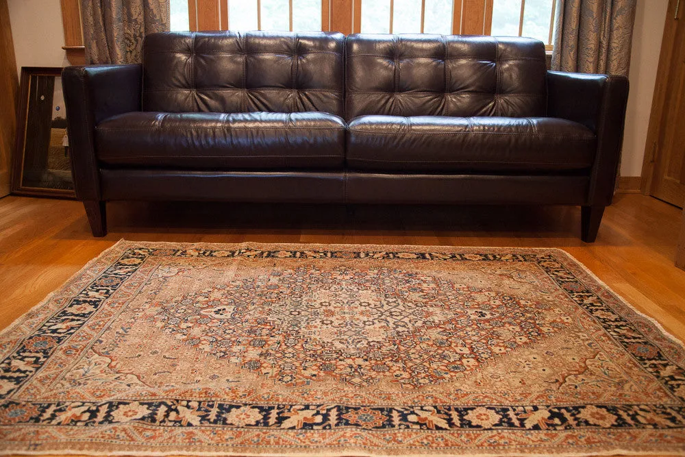 4x6 Fine Antique Tabriz Area Rug