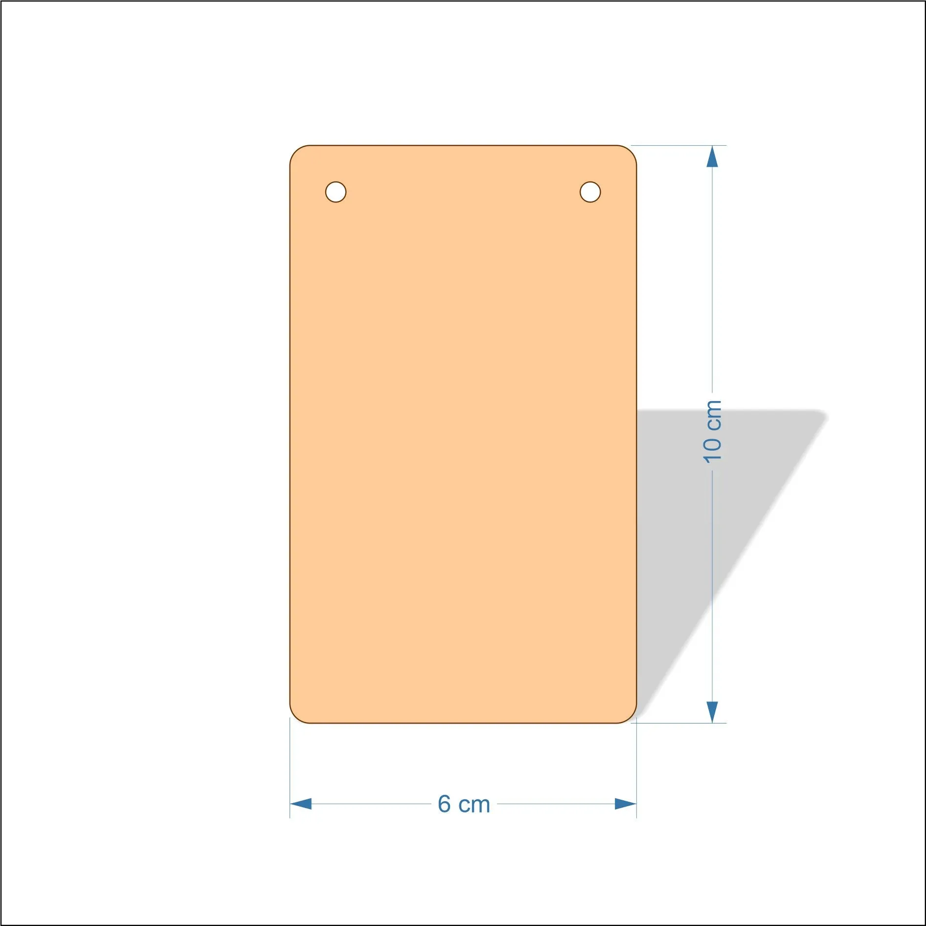 6 cm Wide 3mm thick MDF Plaques with rounded corners