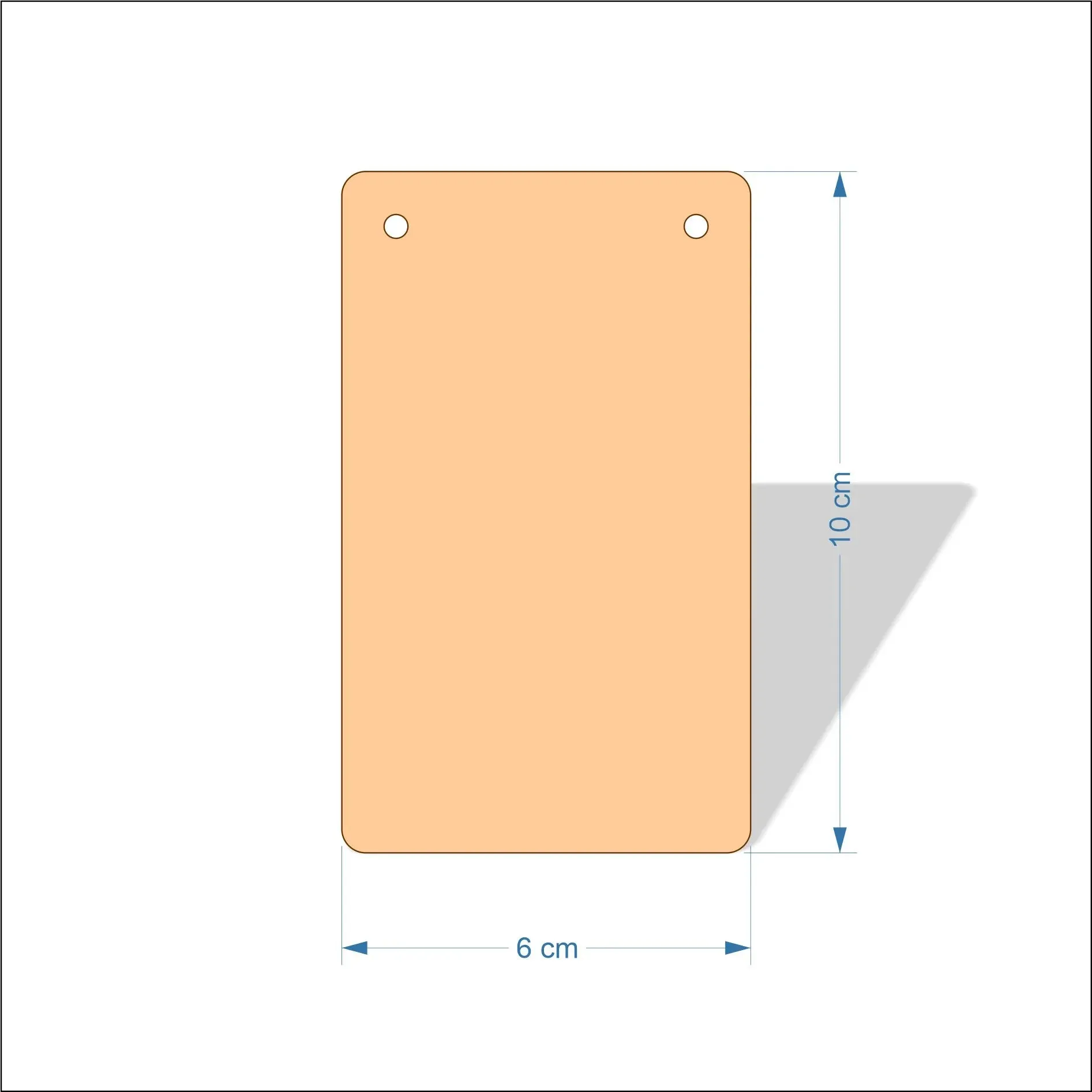 6 cm Wide Blank board plaques with rounded corners - plywood