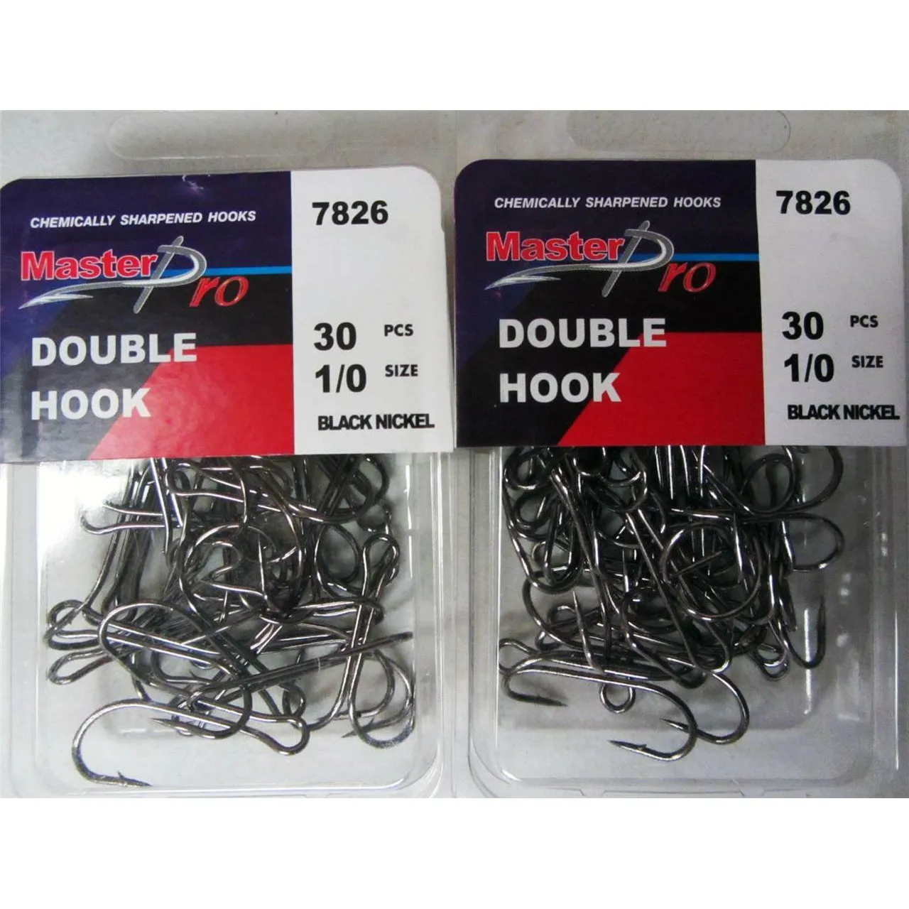 60 x Quality Chemically Sharpened Double Hooks 1/0# Fishing Tackle