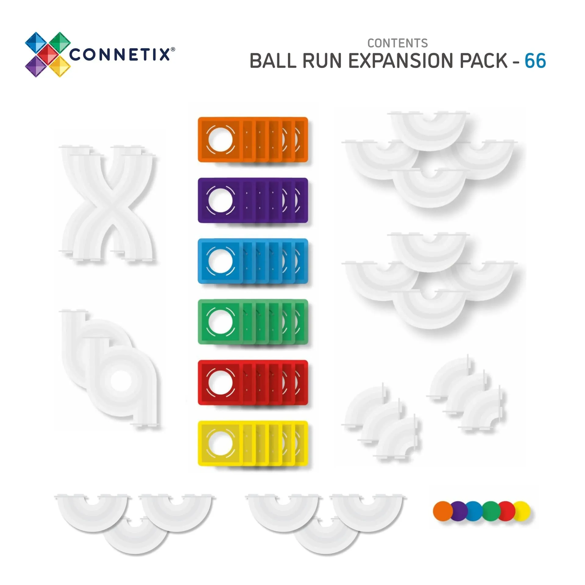 66 Piece Ball Run Expansion Pack Rainbow - 3 