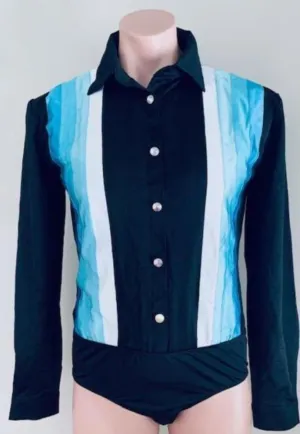 #7702  Boys/men shirt with front contrasted trims.