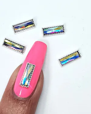 AB Clear Large Rectangle Gems (5 Pcs)