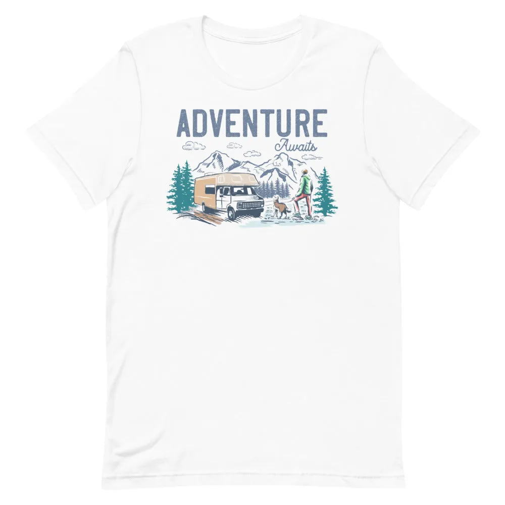 Adventure Awaits - Short-Sleeve Men and Women's T-Shirt