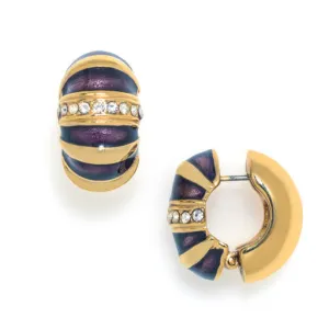 Amethyst Gold Tone Segmented Reversible Hugs®