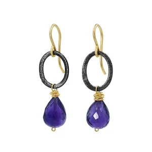 Amethyst Mixed Metal Earrings