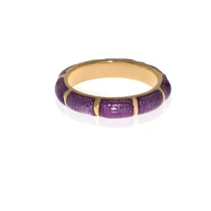 Amethyst Snakeskin Segmented Bamboo Ring