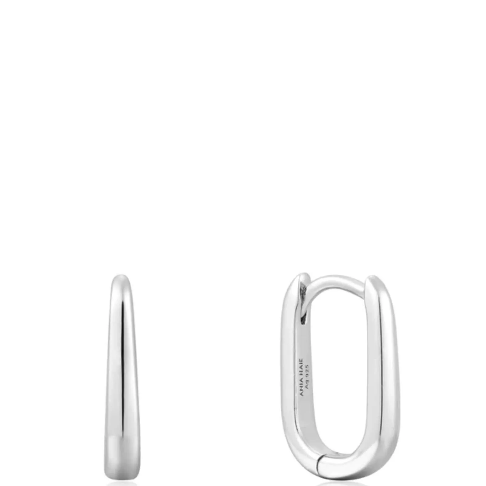 Ania Haie Sunshine Chaser Silver Rounded Oval Hoop Earrings