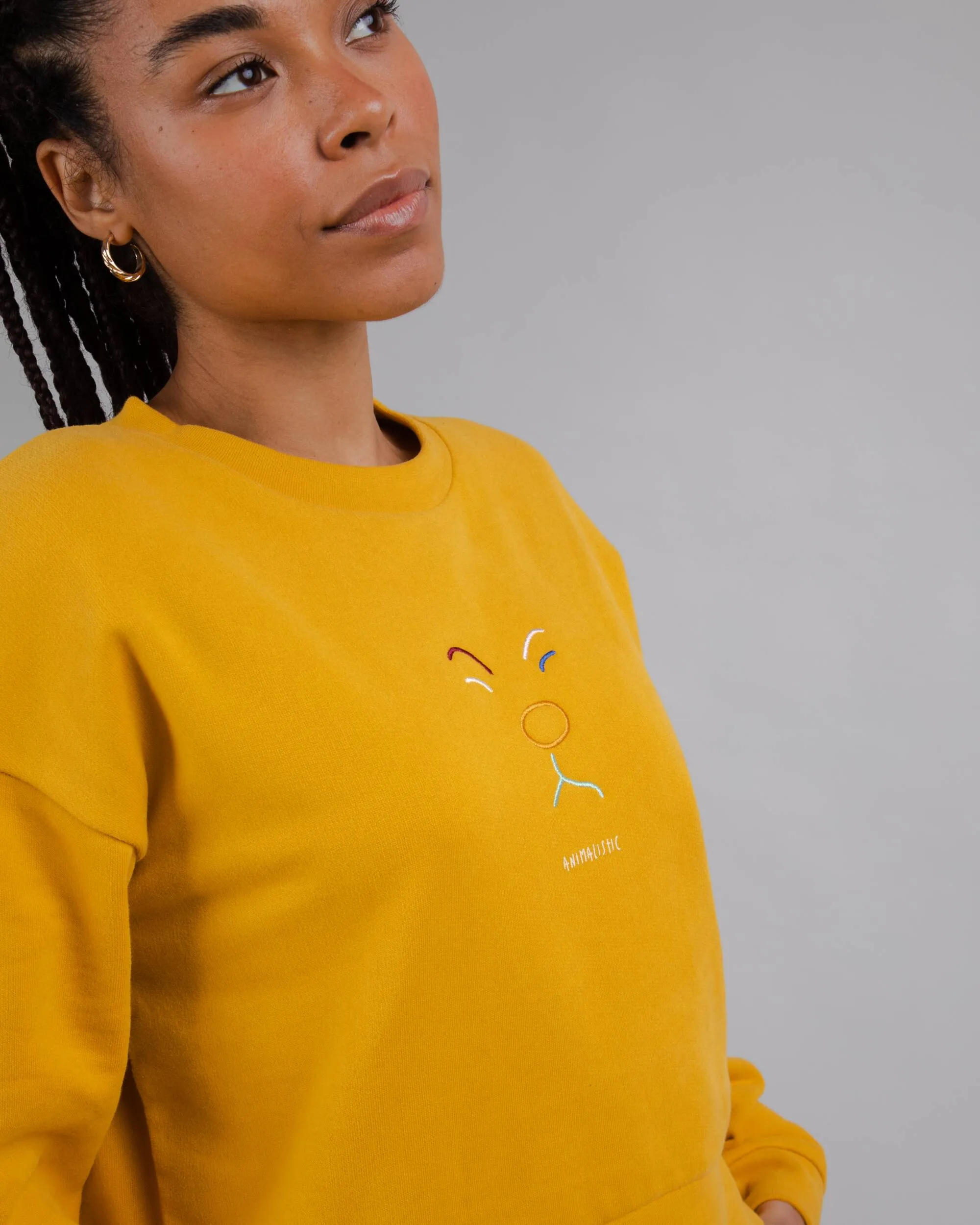 Animalistic Rounded Sweatshirt Gold