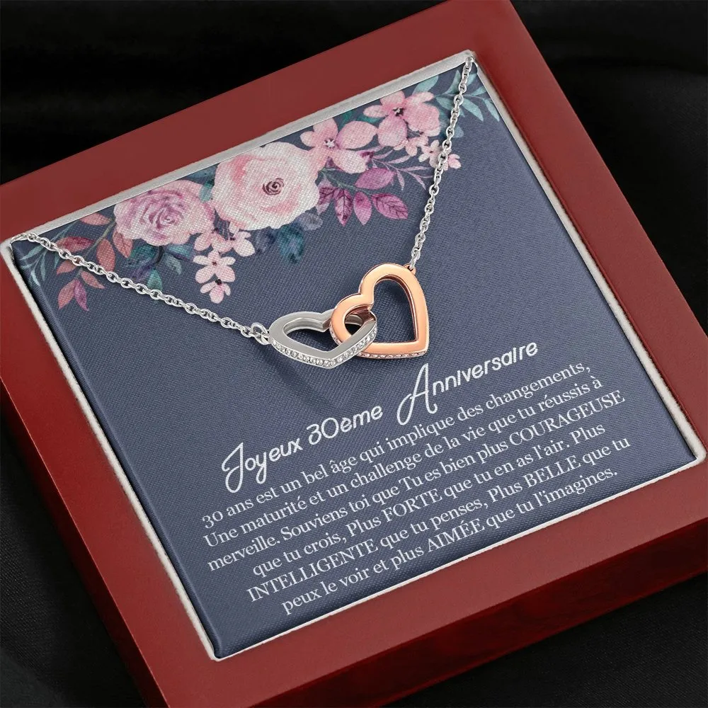 ANNIMERVEILLE • Collier 30ème Anniversaire Double Cœur