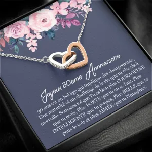 ANNIMERVEILLE • Collier 30ème Anniversaire Double Cœur