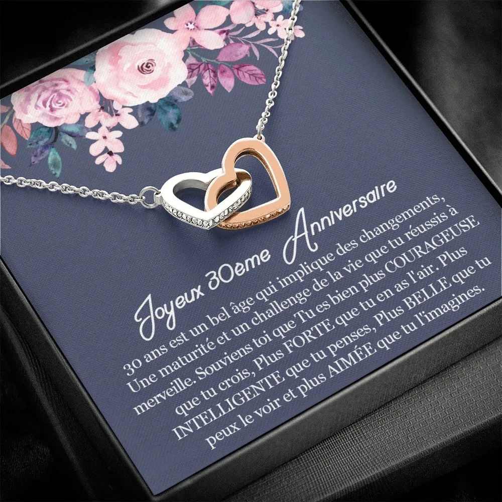 ANNIMERVEILLE • Collier 30ème Anniversaire Double Cœur