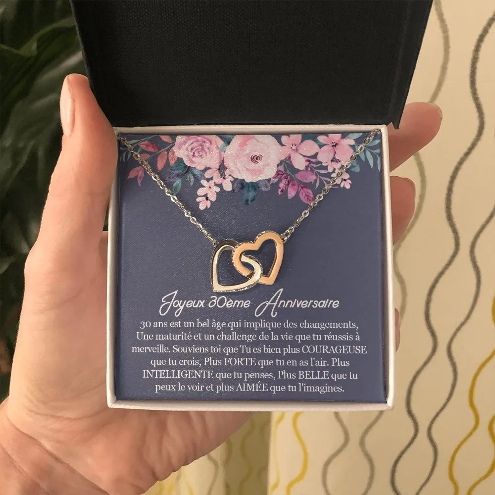 ANNIMERVEILLE • Collier 30ème Anniversaire Double Cœur