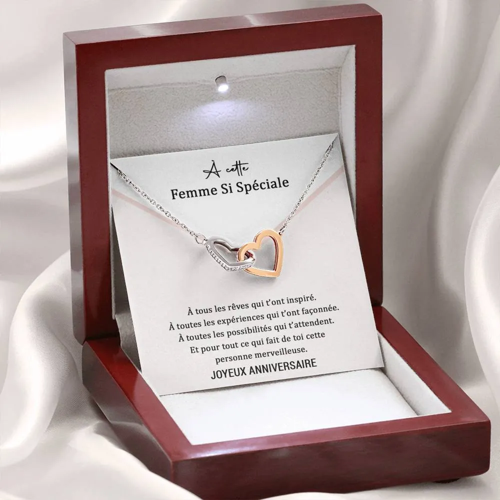 ANNIMERVEILLE • Collier Anniversaire Amour Double Cœur