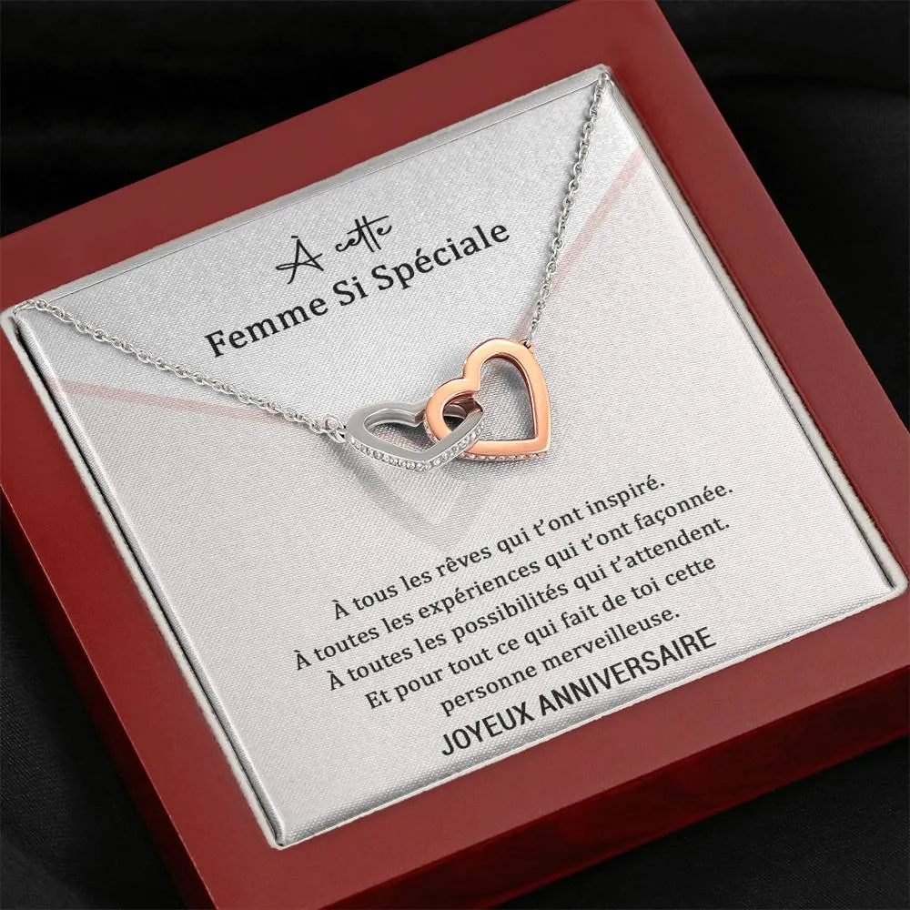 ANNIMERVEILLE • Collier Anniversaire Amour Double Cœur