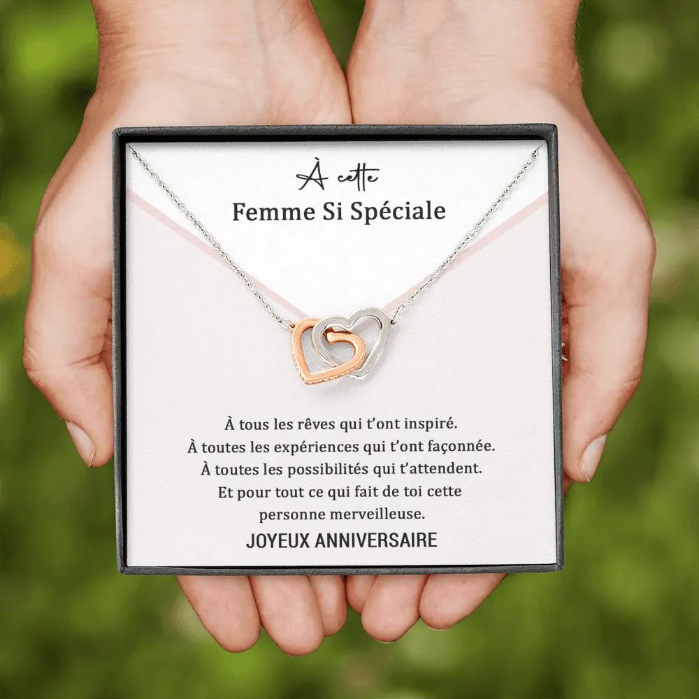 ANNIMERVEILLE • Collier Anniversaire Amour Double Cœur