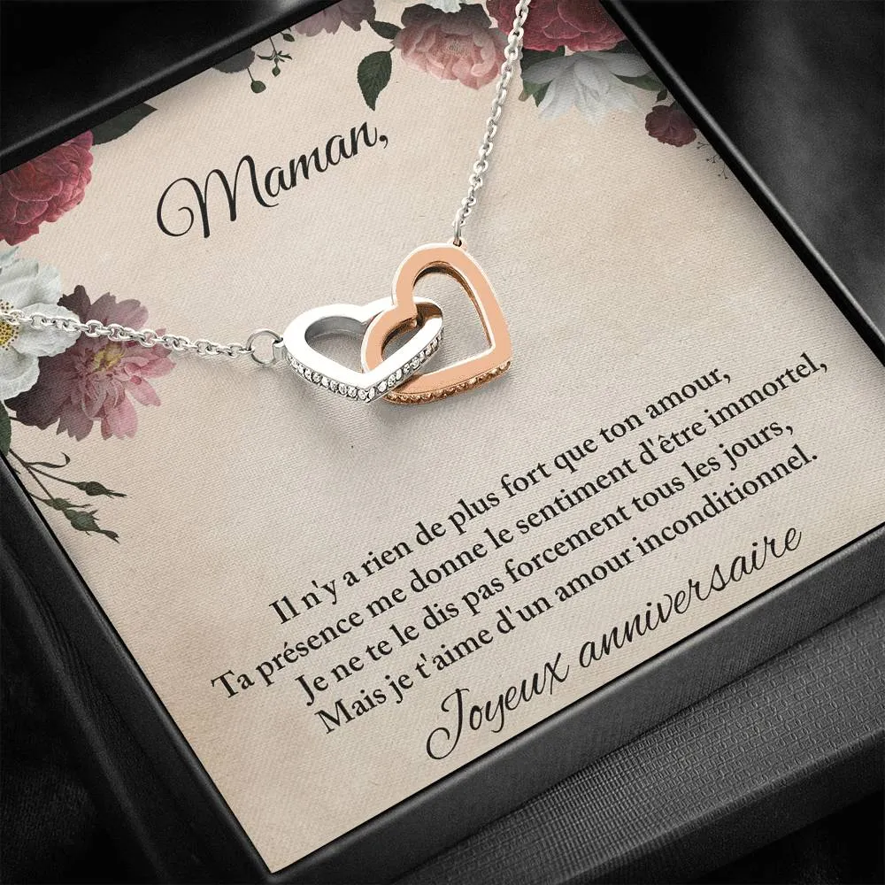 ANNIMERVEILLE • COLLIER ANNIVERSAIRE MAMAN Double Cœur