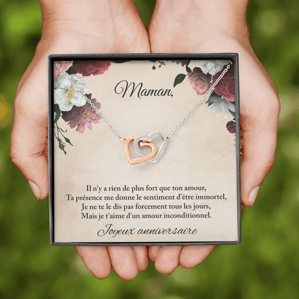 ANNIMERVEILLE • COLLIER ANNIVERSAIRE MAMAN Double Cœur