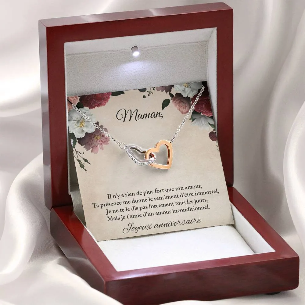 ANNIMERVEILLE • COLLIER ANNIVERSAIRE MAMAN Double Cœur