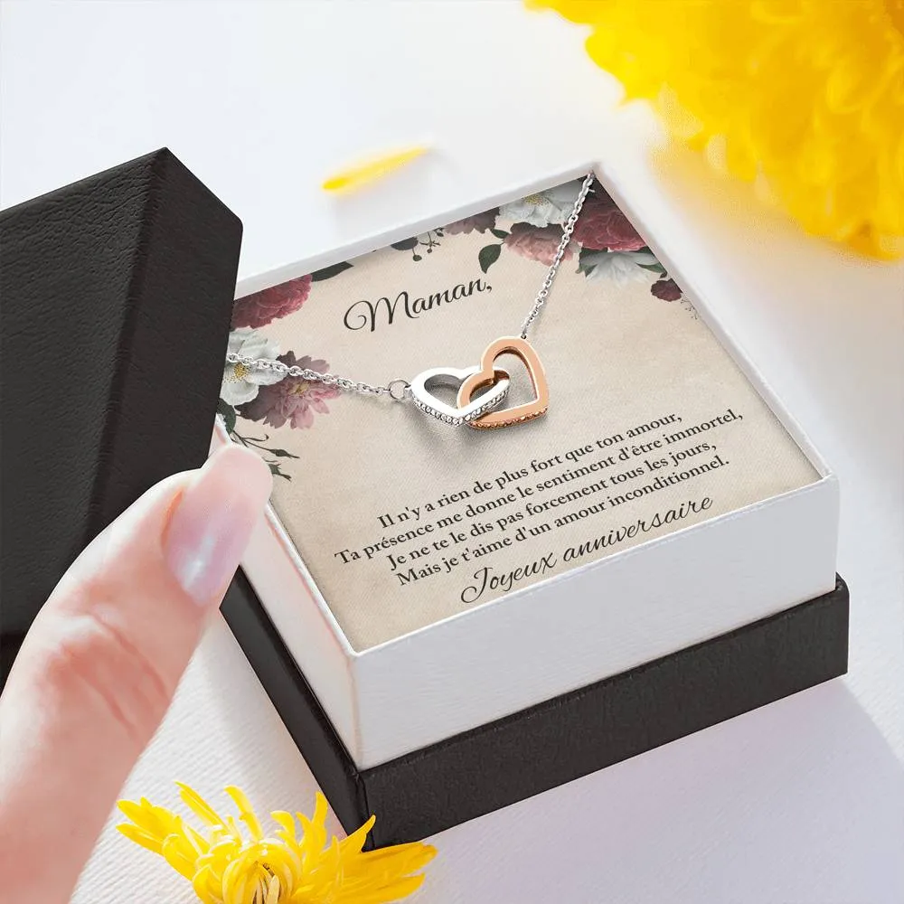 ANNIMERVEILLE • COLLIER ANNIVERSAIRE MAMAN Double Cœur