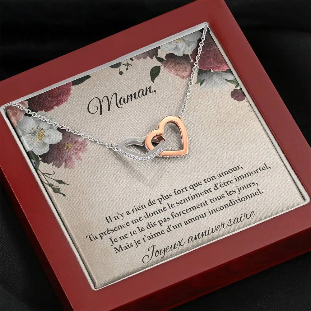 ANNIMERVEILLE • COLLIER ANNIVERSAIRE MAMAN Double Cœur