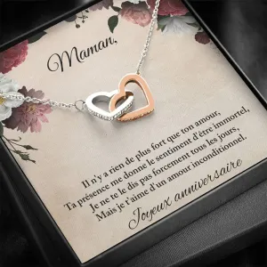 ANNIMERVEILLE • COLLIER ANNIVERSAIRE MAMAN Double Cœur