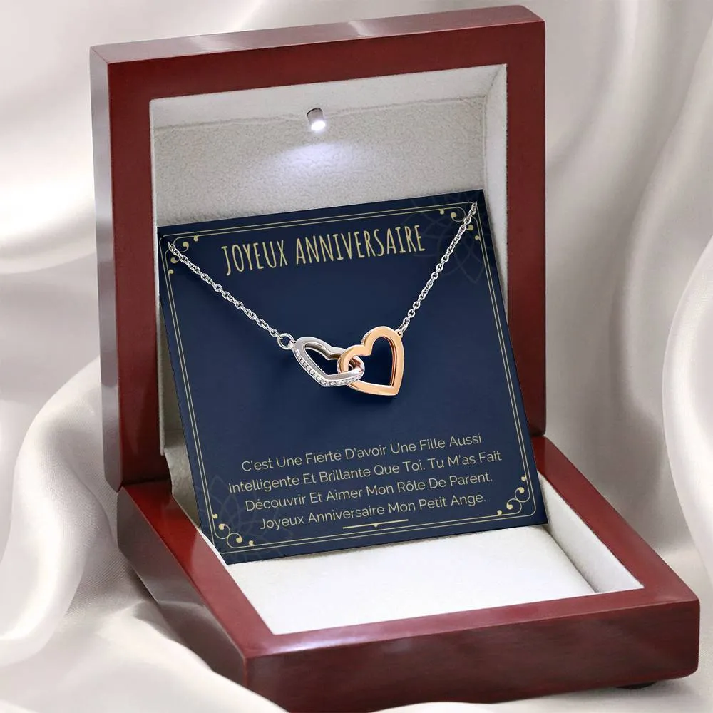 ANNIMERVEILLE • Collier Joyeux Anniversaire Double Cœur