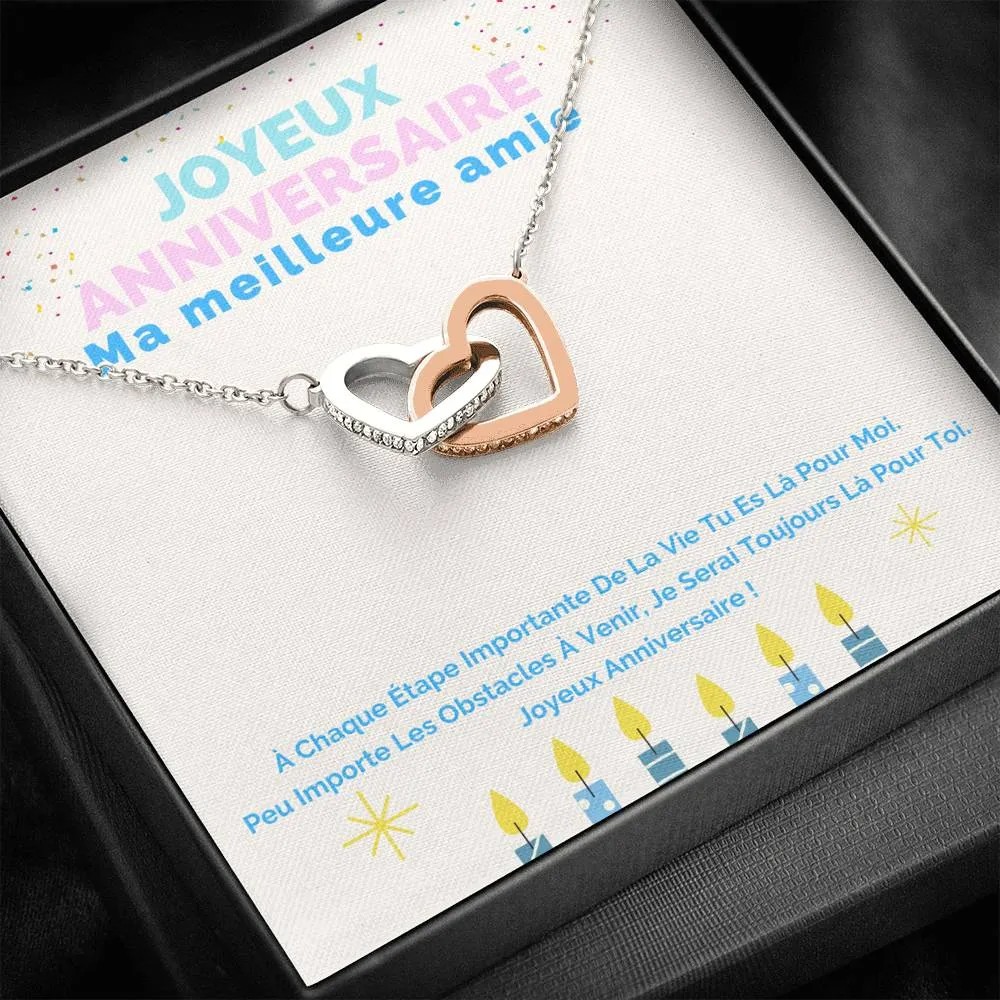 ANNIMERVEILLE • Collier Joyeux Anniversaire Double Cœur
