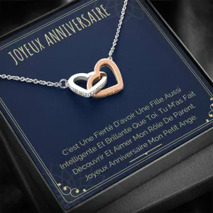 ANNIMERVEILLE • Collier Joyeux Anniversaire Double Cœur