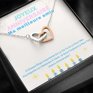 ANNIMERVEILLE • Collier Joyeux Anniversaire Double Cœur