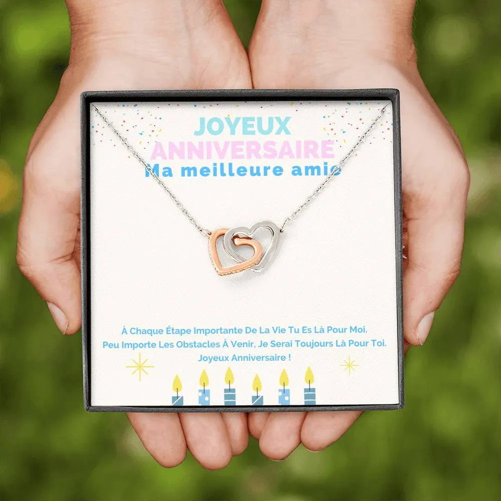 ANNIMERVEILLE • Collier Joyeux Anniversaire Double Cœur