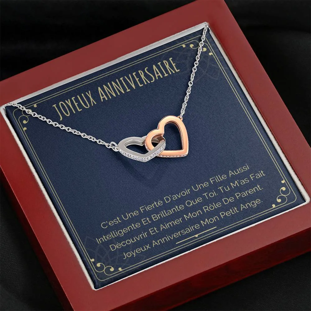 ANNIMERVEILLE • Collier Joyeux Anniversaire Double Cœur