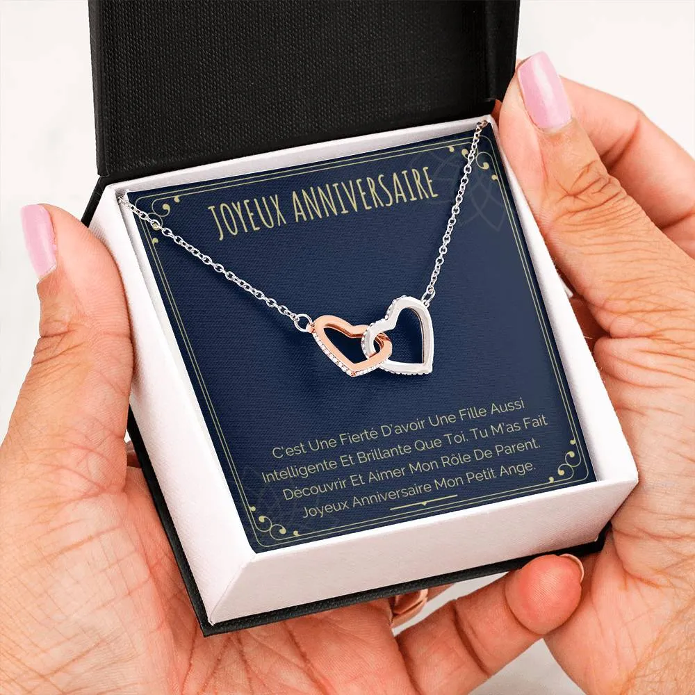 ANNIMERVEILLE • Collier Joyeux Anniversaire Double Cœur