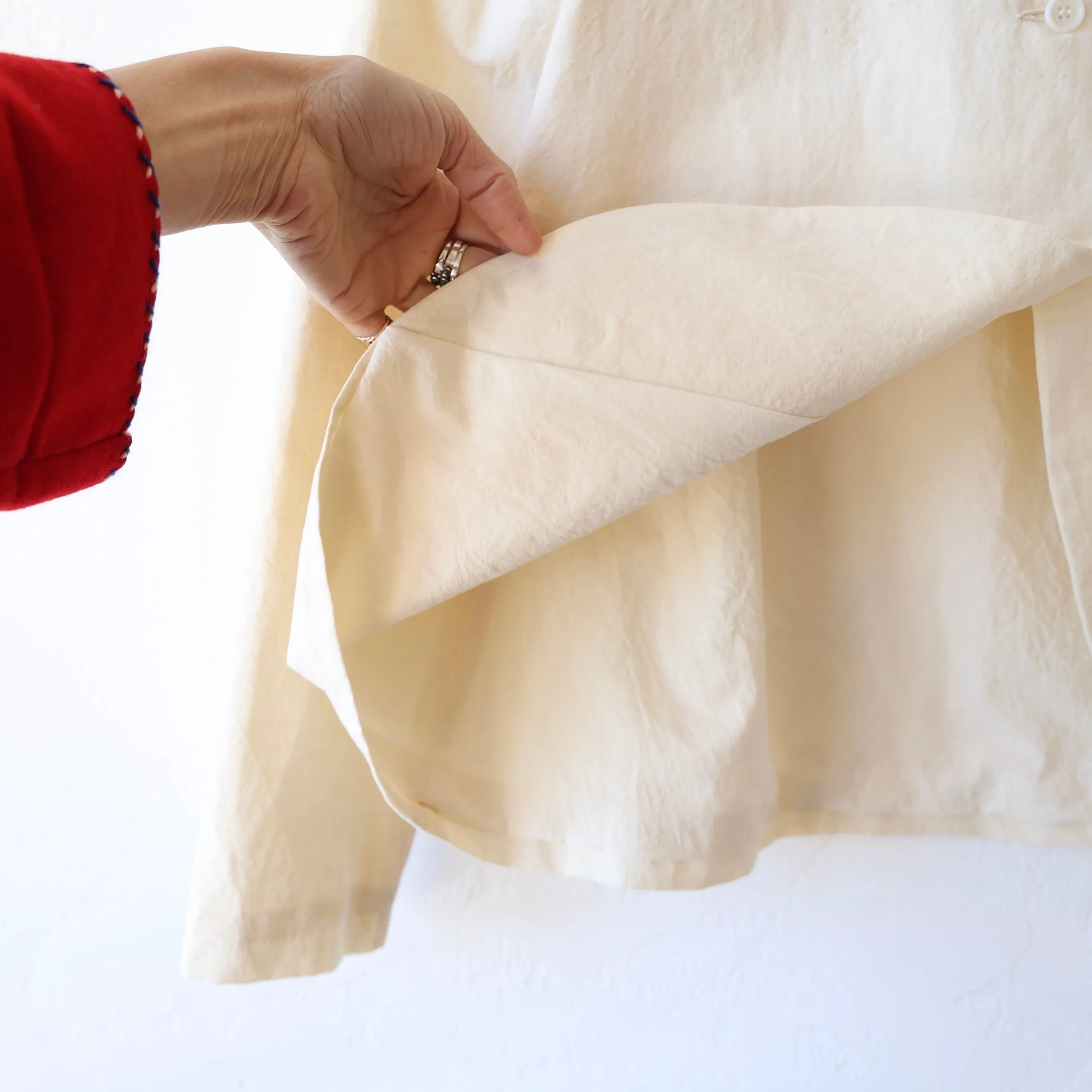 Apuntob Rounded Collar Jacket - Natural