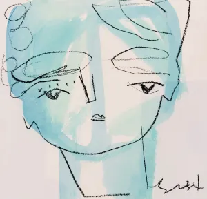 Aqua Sketch Face - 8 x 8