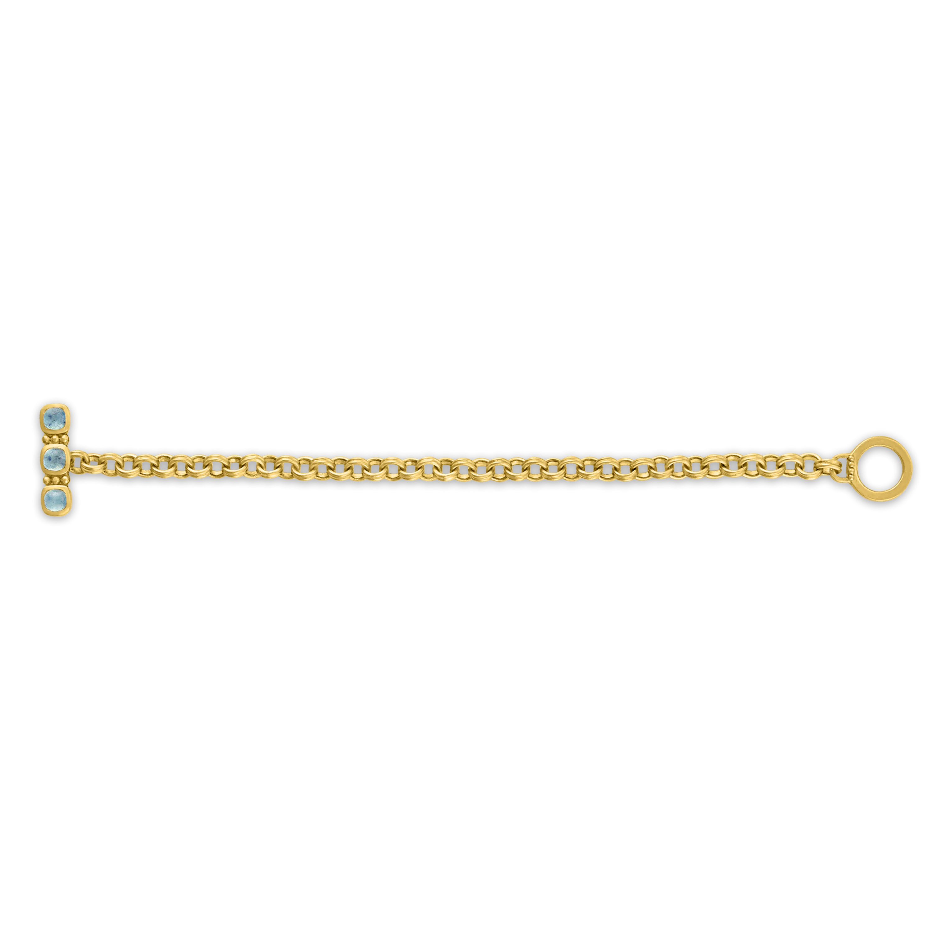 Aquamarine Double Link Chain Bracelet
