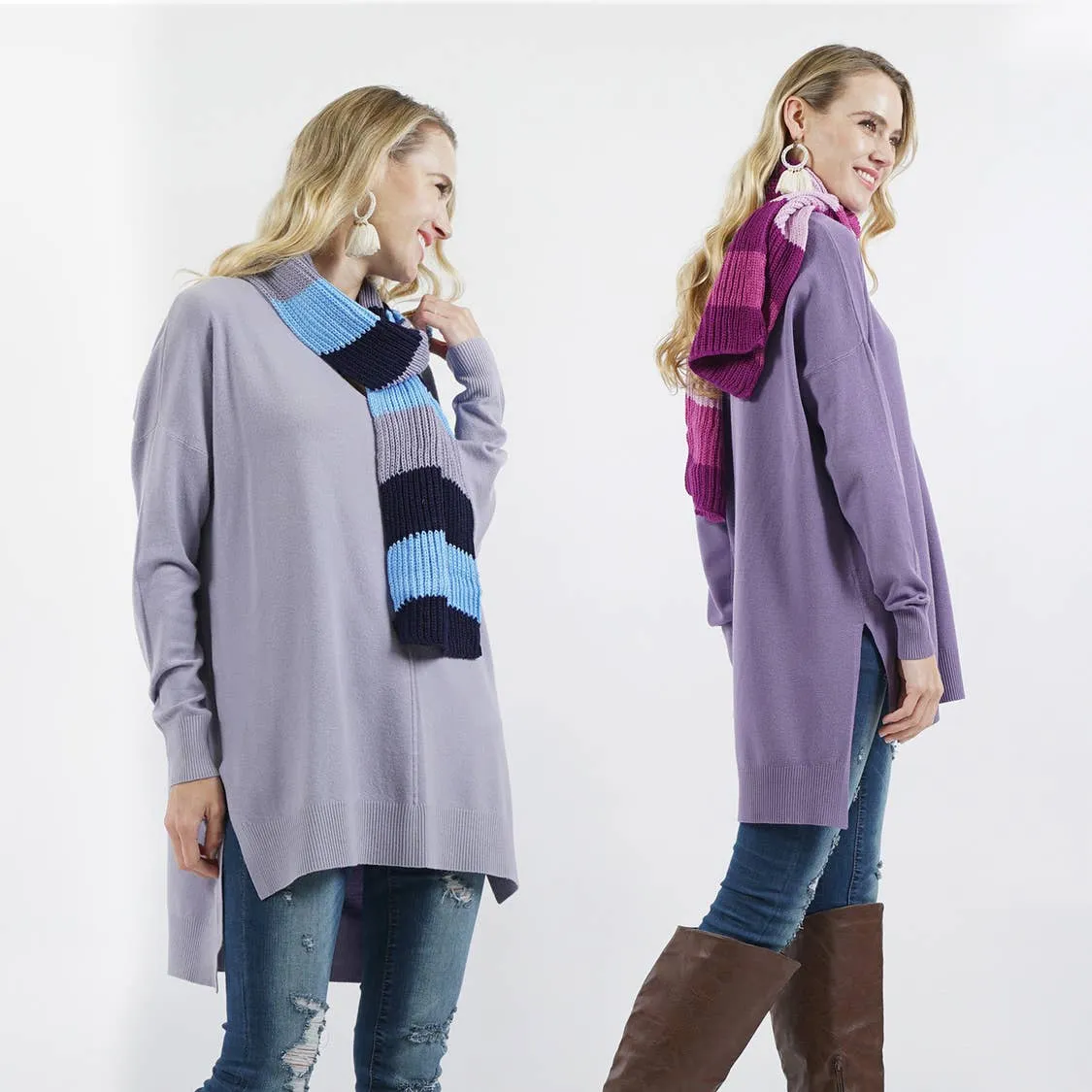Assorted Colorblock Knit Scarf