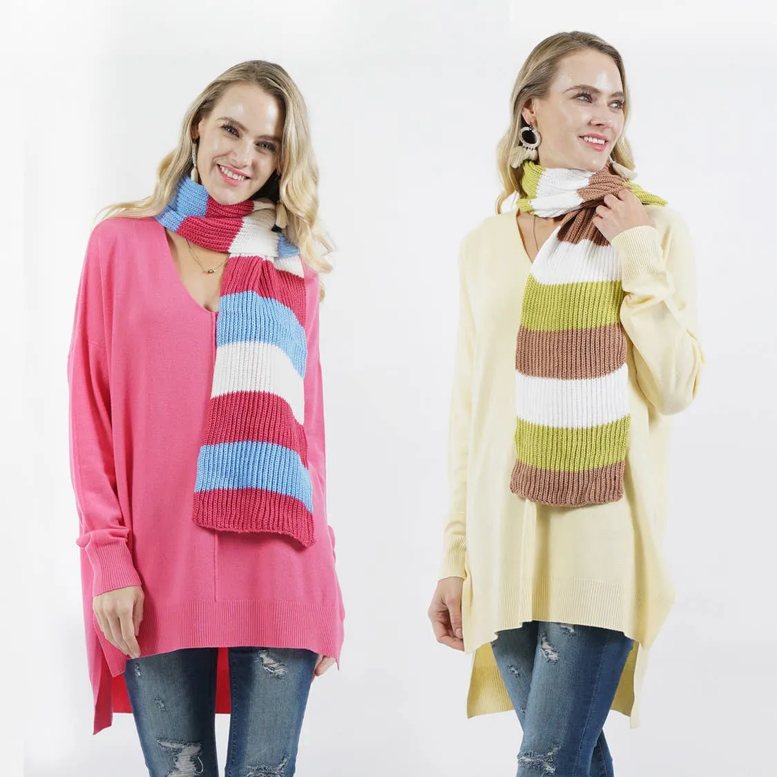 Assorted Colorblock Knit Scarf