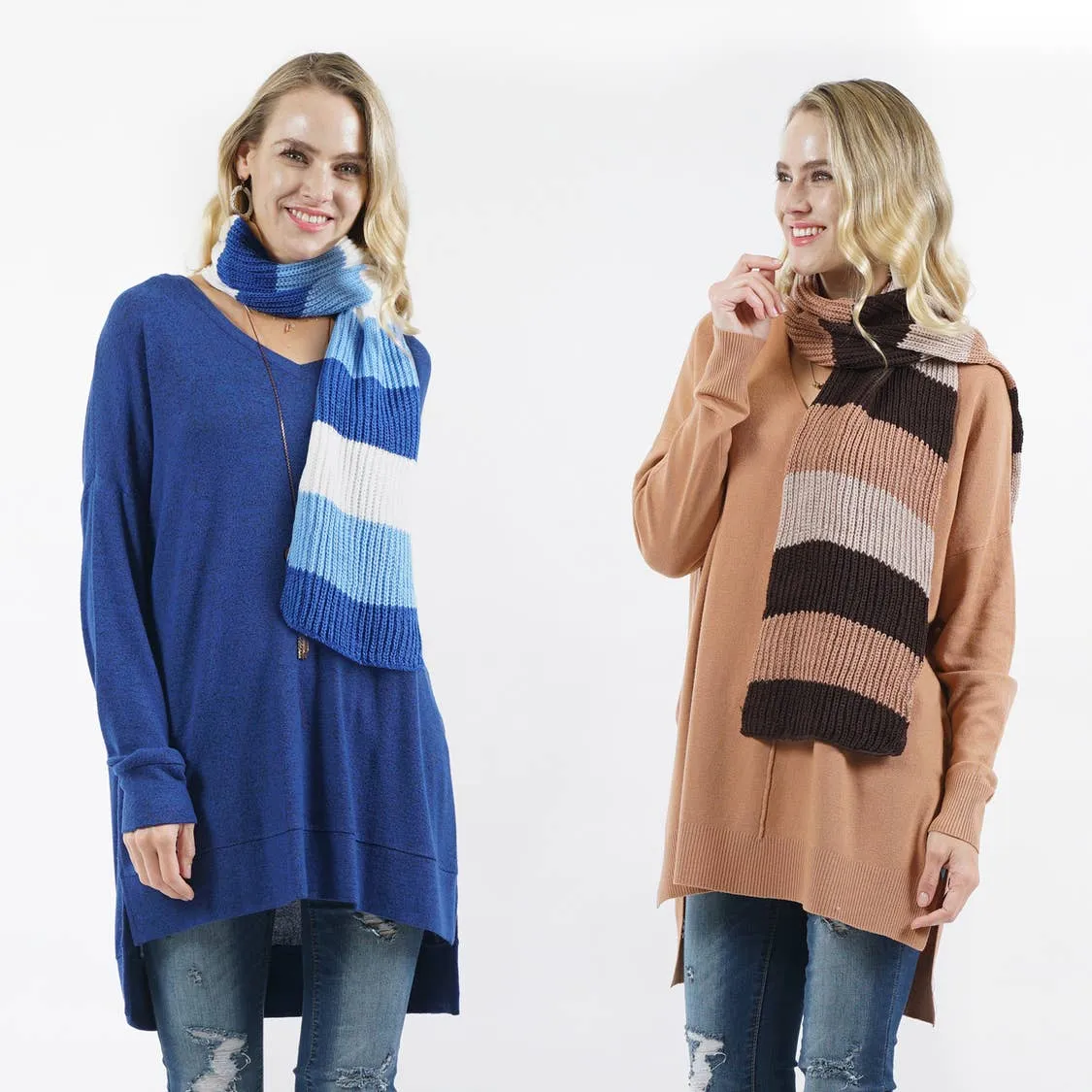 Assorted Colorblock Knit Scarf