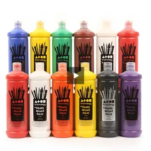 Assorted Set of 10 Colours - Ready Mixed Paint - 1 Litre