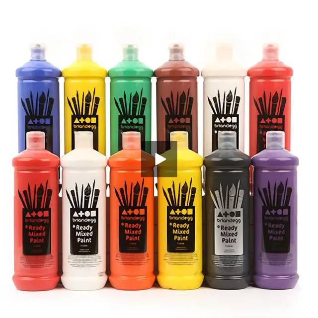 Assorted Set of 10 Colours - Ready Mixed Paint - 1 Litre