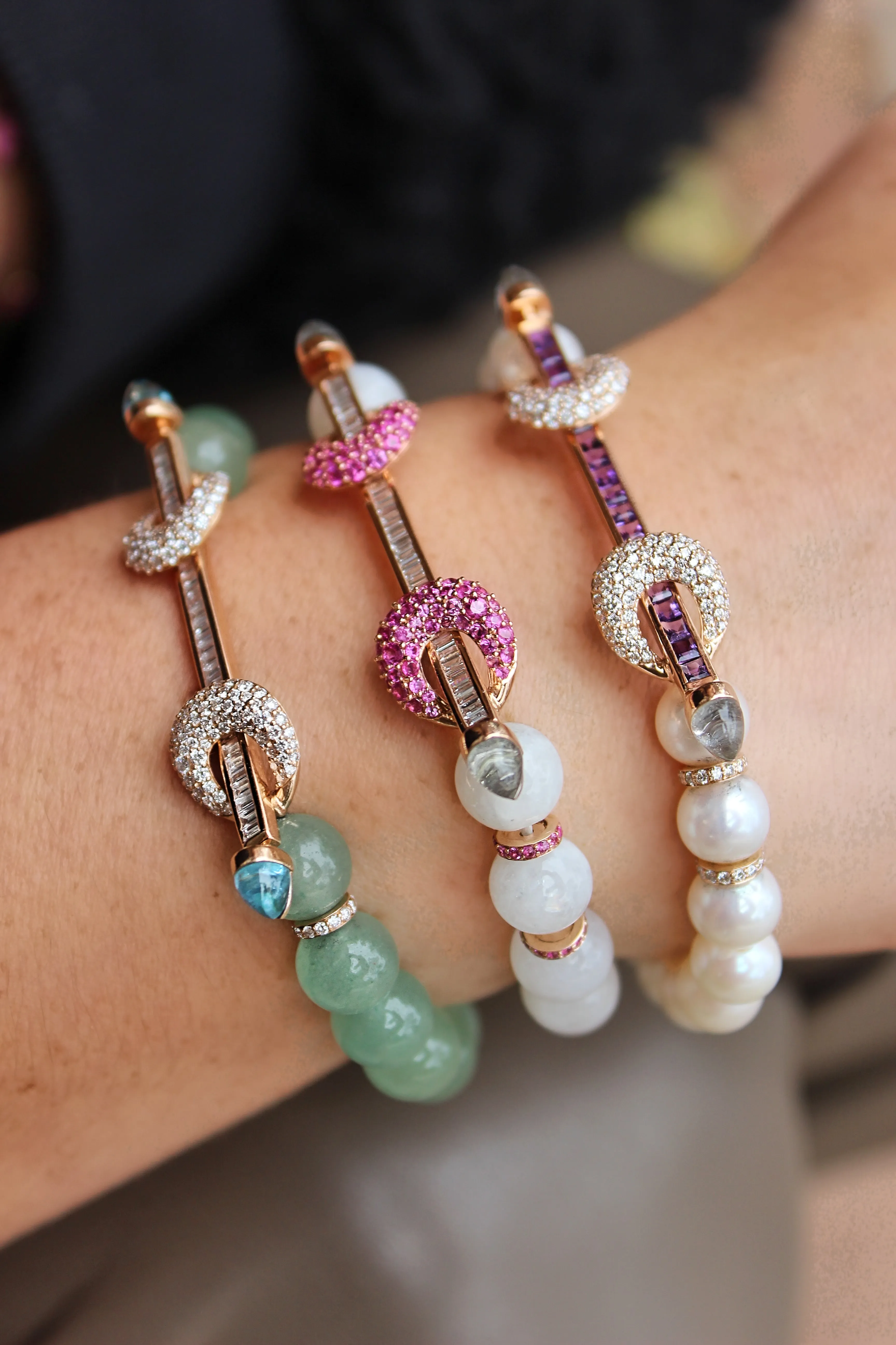 Aventurine & Diamond Chakra Bracelet