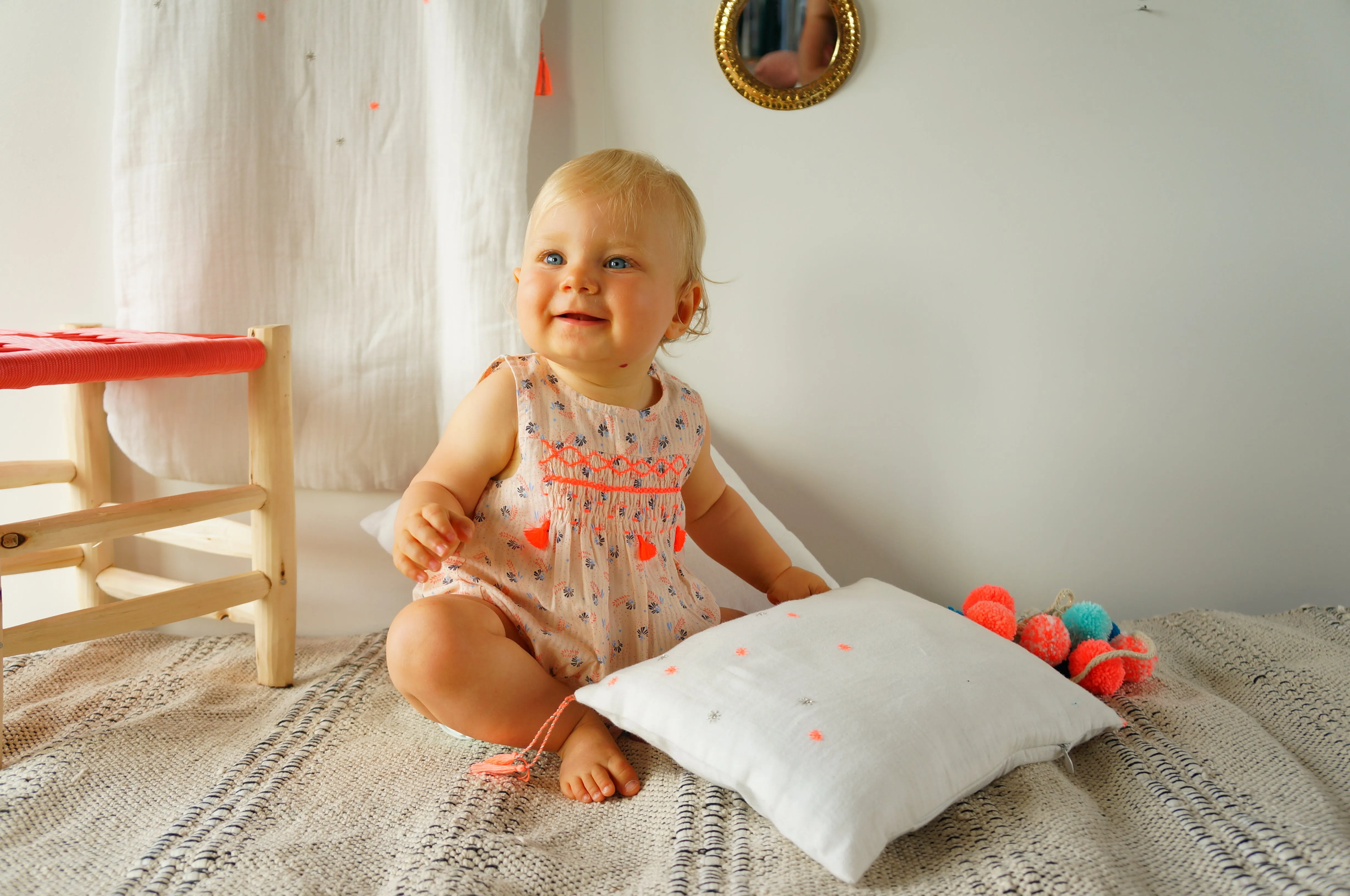 Baby Girl Caroline Flower Print Romper