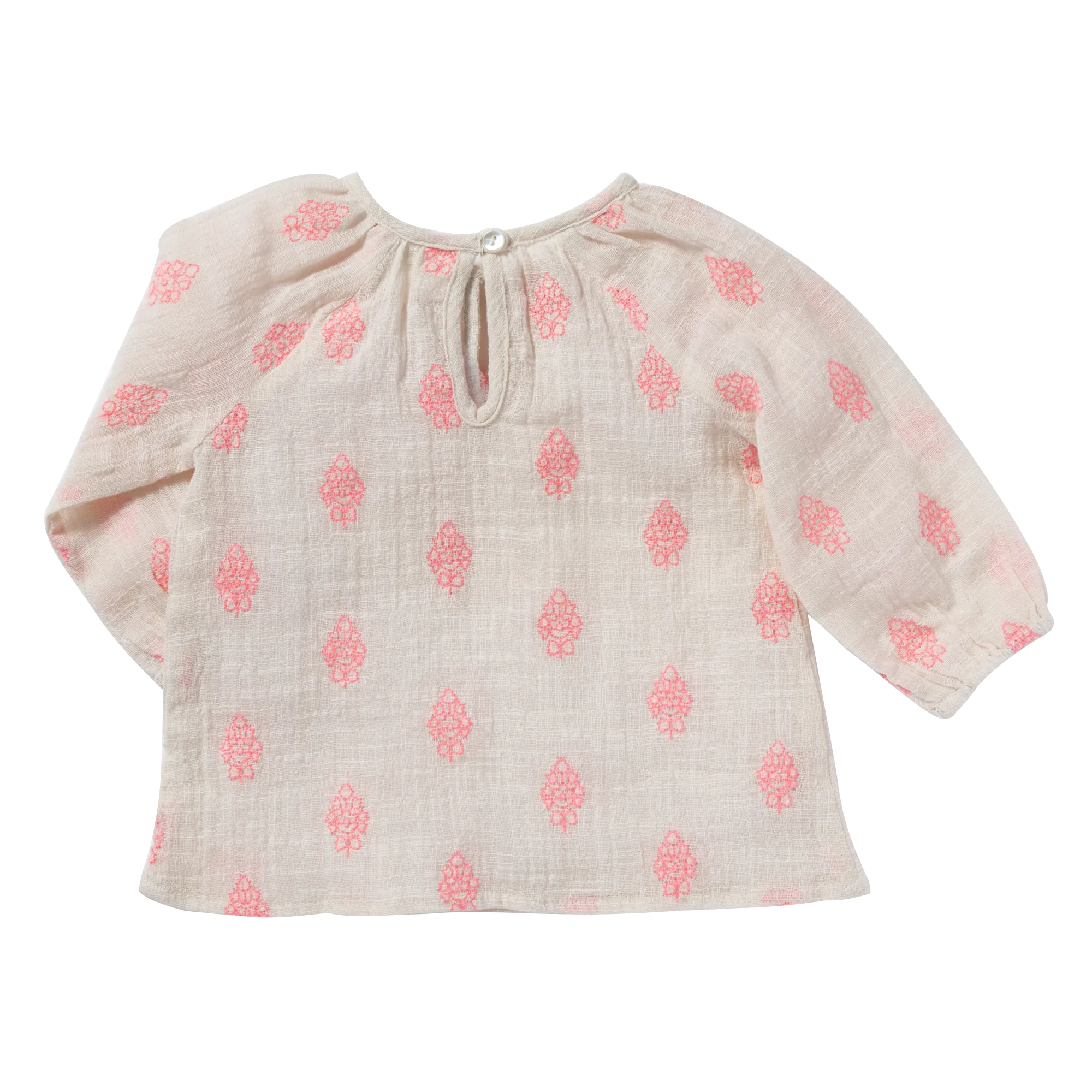 Baby Girl Pompom Pink Flowers Blouse