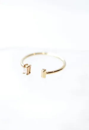 Baguette and Baguette Shape Open Ring