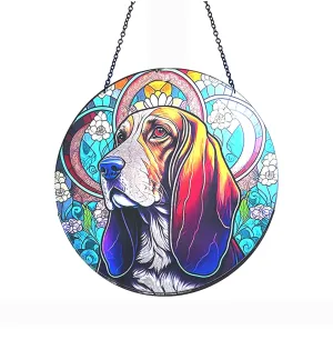 Basset Hound Acrylic Suncatcher with chain #SC200 by d'ears