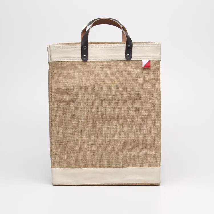 Bazaar Jute and Leather Tote Bag